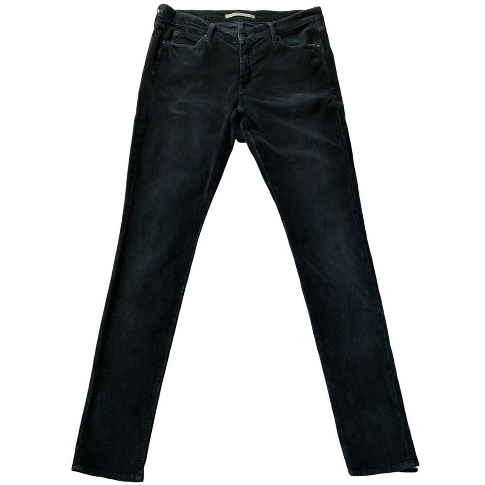 Vince Womens Jeans size 12 Tall Long x34" Dark Gray Fine Corduroy Cotton Stretch